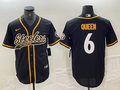 Men's Pittsburgh Steelers Patrick Queen #6 Black Player Jerseys Joint Edition