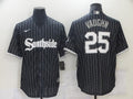 Men's Chicago White Sox Jim Abbott #25 Black Replica Baseball Jerseys