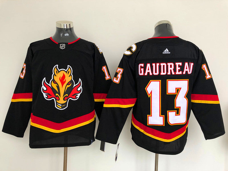 Men's Calgary Flames Johnny Gaudreau #13 Black Breakaway Player Jerseys