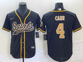 Men's New Orleans Saints Derek Carr #4 Black Game Jerseys Joint Edition