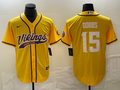 Men's Minnesota Vikings Joshua Dobbs #15 Gold Game Jerseys Joint Edition