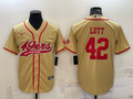 Men's San Francisco 49ers Ronnie Lott #42 Gold Game Jerseys Joint Edition