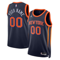 Men's New York Knicks Navy 2022/23 Swingman Custom Jerseys - Statement Edition