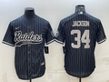 Men's Las Vegas Raiders Bo Jackson #34 Black Team Game Jerseys Joint Edition