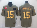 Men's Kansas City Chiefs Patrick Mahomes Brown Game Player Jerseys