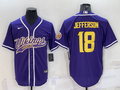 Men's Minnesota Vikings Justin Jefferson #18 Purple Player Jerseys Joint Edition