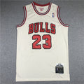 Men's Chicago Bulls Michael Jordan #23 Cream 1995-96 Hardwood Classics Jerseys