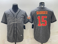 Men's Kansas City Chiefs Patrick Mahomes #15 Grey Game Jerseys Joint Edition