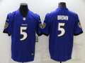 Men's Baltimore Ravens Marquise Brown #5 Purple Game Jerseys