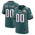 Men's Philadelphia Eagles Midnight Green Super Bowl LIX Custom Game Jerseys