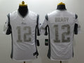 Men's New England Patriots Tom Brady #12 White Authentic Game Jerseys