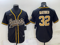 Men's New Orleans Saints Tyrann Mathieu #32 Black Game Jerseys Joint Edition