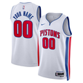 Men's Detroit Pistons White Swingman Custom Jerseys - Association Edition