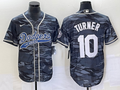 Men's Los Angeles Dodgers Justin Turner #10 Grey Camouflage Player Jerseys Joint Edition