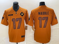 Men's Miami Dolphins Jaylen Waddle #17 Brown 2023 Salute To Service Limited Jerseys