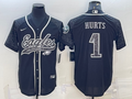 Men's Philadelphia Eagles Jalen Hurts #1 Black RFLCTV Limited Jerseys Joint Edition