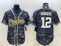 Men's Green Bay Packers Aaron Rodgers #12 Grey camouflage Game Jerseys Joint Edition