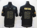 Men's San Francisco 49ers #16 Joe Montana Black Game Player Jerseys