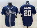 Men's Dallas Cowboys Tony Pollard #20 Navy Game Jerseys Joint Edition