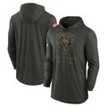 Men's Chicago Bears Forest Green 2025 Salute to Service Sideline Dri-FIT Lightweight Hooded Pullover