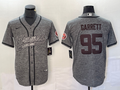 Men's Cleveland Browns Myles Garrett #95 Gray Game Jerseys Joint Edition