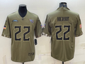Men's Tennessee Titans Derrick Henry #22 Olive 2022 Salute To Service Player Limited Jerseys