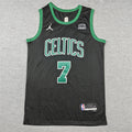 Men's Boston Celtics Jaylen Brown #7 Black Swingman Jerseys - Statement Edition