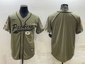 Men's Green Bay Packers Olive 2022 Salute To Service Limited Blank Jerseys