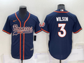 Men's Denver Broncos Russell Wilson #3 Navy Game Jerseys Joint Edition