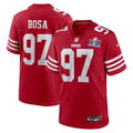 Men's San Francisco 49ers Nick Bosa #97 Scarlet Super Bowl LVIII Game Jerseys