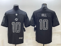 Men's Miami Dolphins Tyreek Hill #10 Black RFLCTV Limited Jerseys